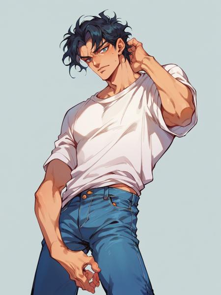 02854-69026558-score_9, score_8_up, score_7_up, score_6_up,  _lora_j0j0XLP_1_ j0j0, (jojo bizarre adventure_0.3),1boy, solo, black hair, jeans,.png